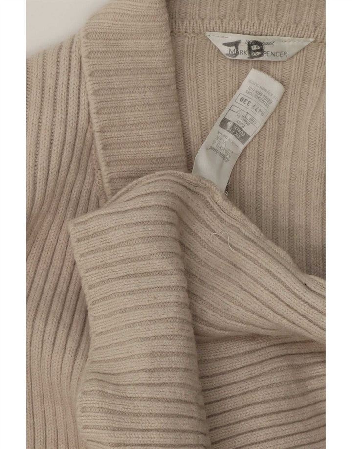 Pulover cardigan pentru femei Marks & Spencer UK 10 mic bej lână