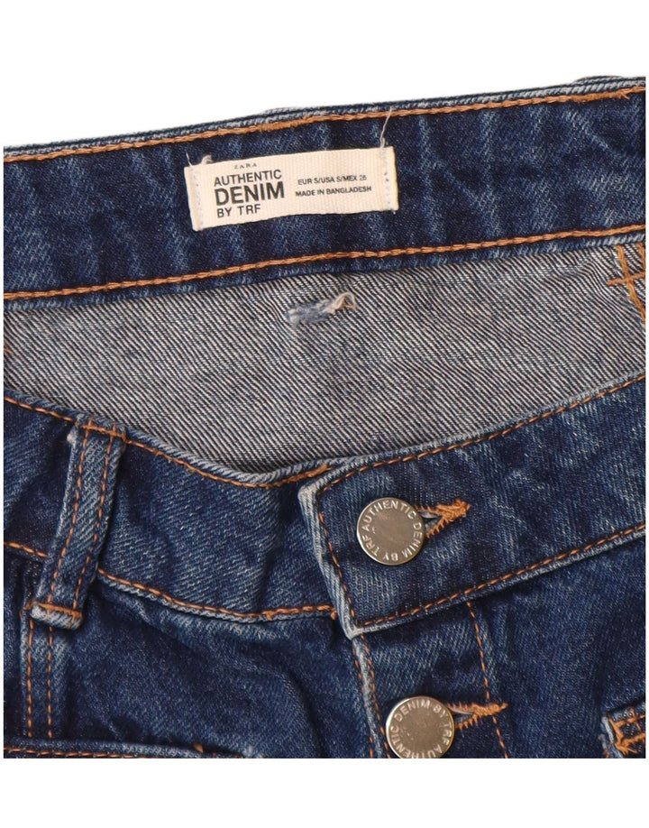 Fusta Mini Denim Zara Femei Mic W26 Bumbac Albastru