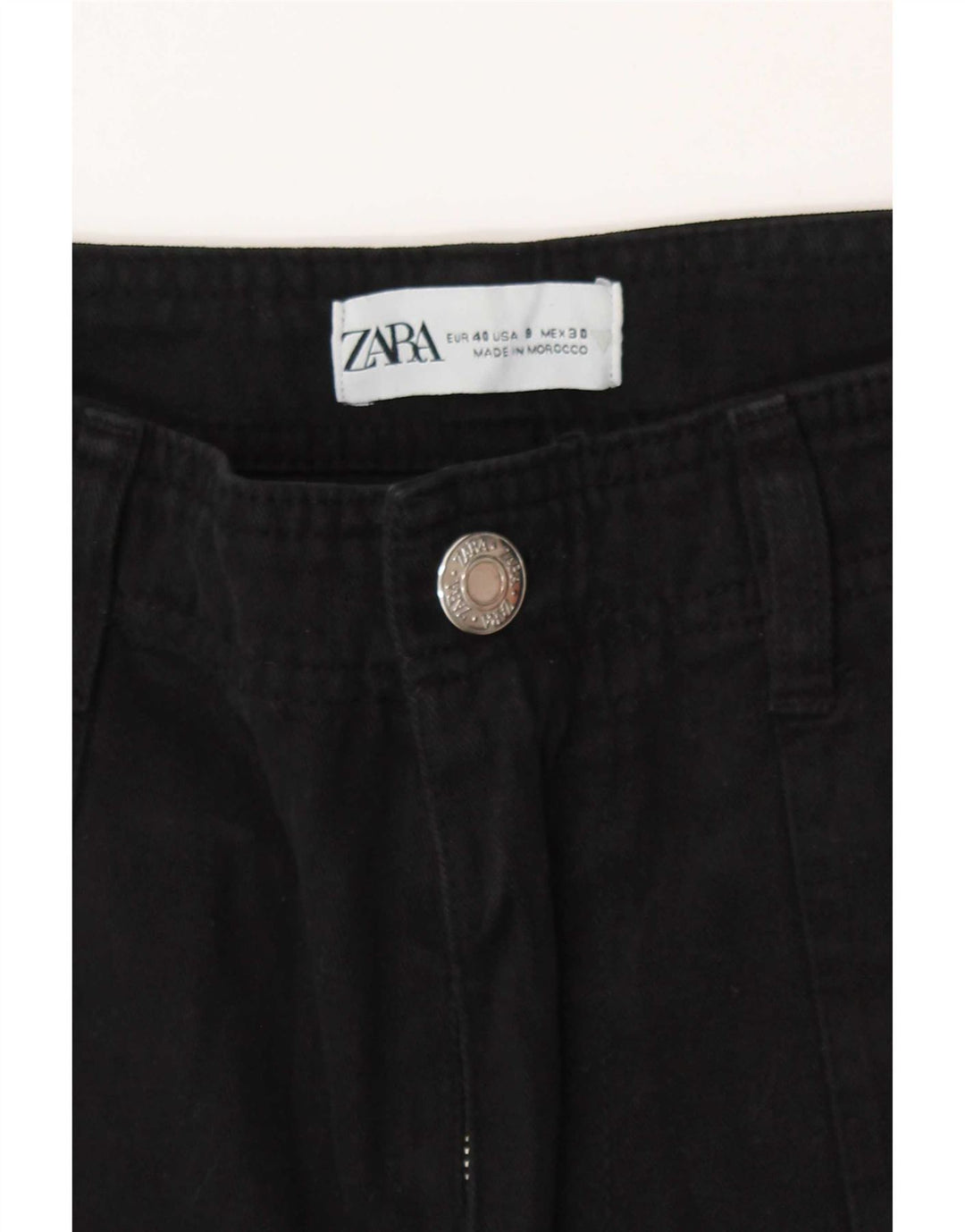 Pantaloni cargo drepti pentru femei Zara EU 40 Medium W30 L30 Negri