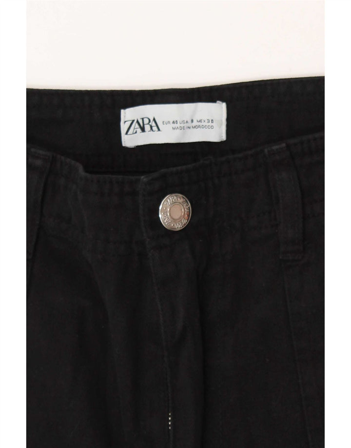 Pantaloni cargo drepti pentru femei Zara EU 40 Medium W30 L30 Negri