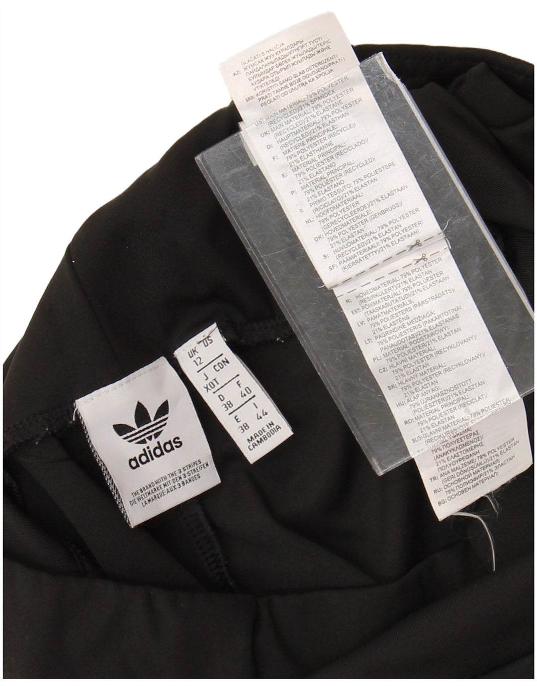 Pantaloni scurti sport ADIDAS pentru femei UK 12 Poliester mediu negru