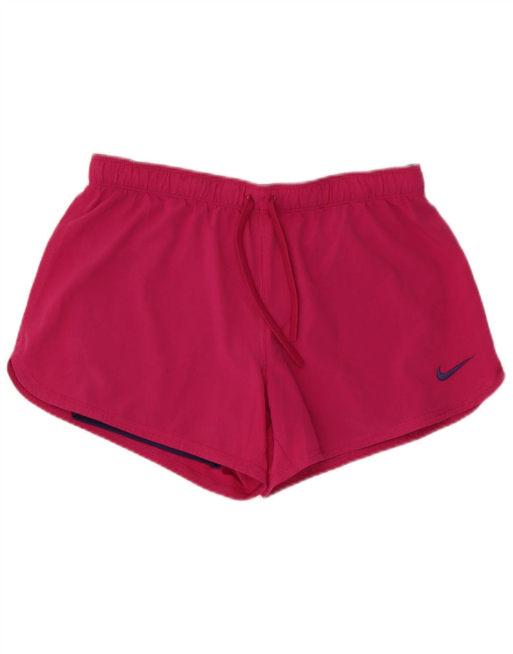 Pantaloni scurti sport NIKE Dri Fit pentru femei UK 14 Poliester roz mediu
