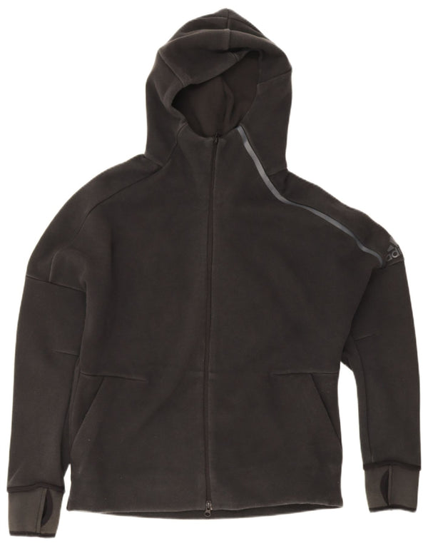 Pulover Adidas pentru femei cu fermoar, UK 20/22 XL, bumbac negru