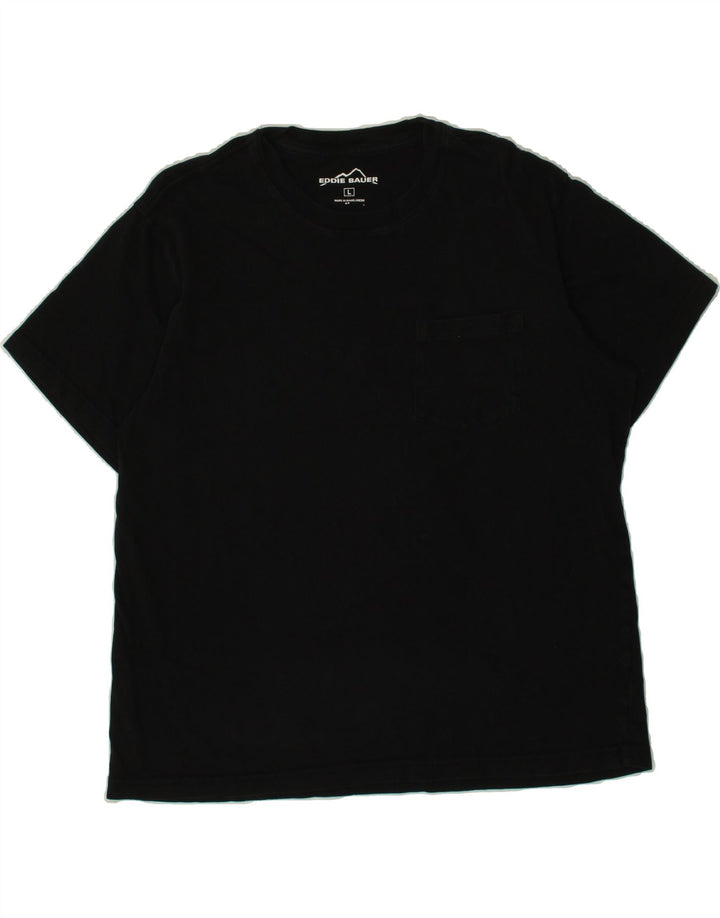 EDDIE BAUER Mens T-Shirt Top Large Black Cotton Vintage Eddie Bauer and Second-Hand Eddie Bauer from Messina Hembry 