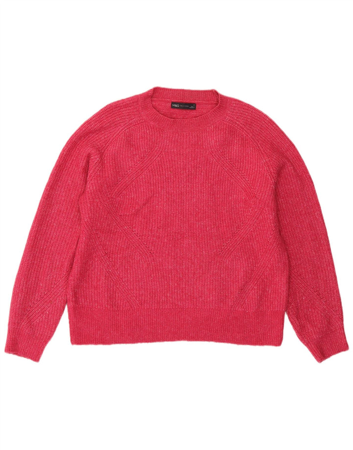Pulover pentru femei Marks & Spencer cu decolteu triplu UK 14 Medium Pink Flecked