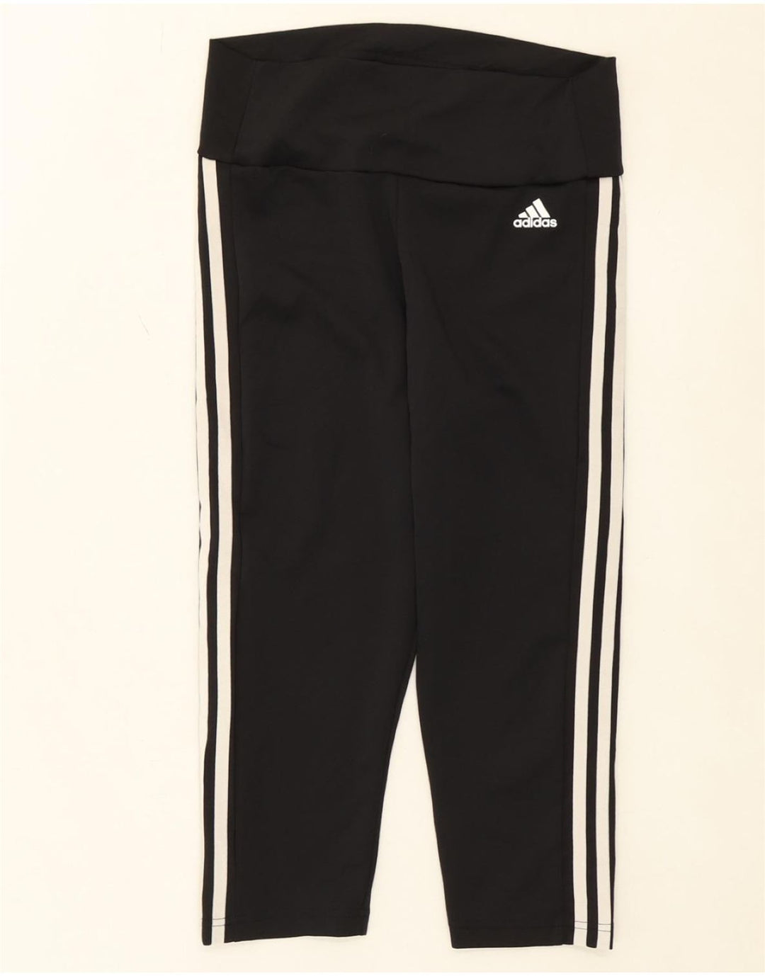 ADIDAS Womens Aeroready Capri Leggings UK 12/14 Medium  Black Polyester Vintage Adidas and Second-Hand Adidas from Messina Hembry 