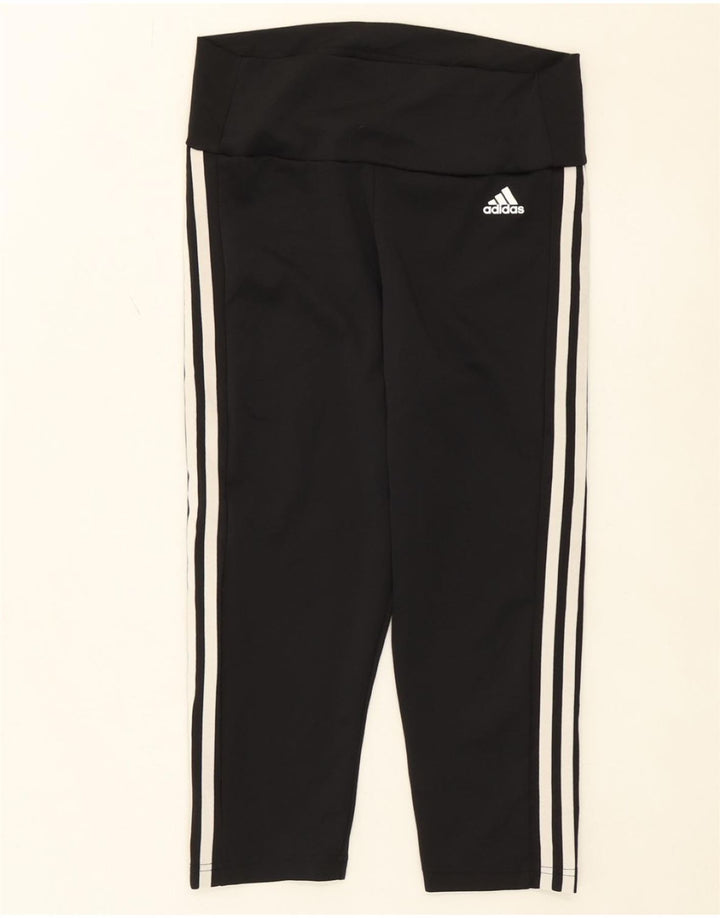 ADIDAS Womens Aeroready Capri Leggings UK 12/14 Medium  Black Polyester Vintage Adidas and Second-Hand Adidas from Messina Hembry 