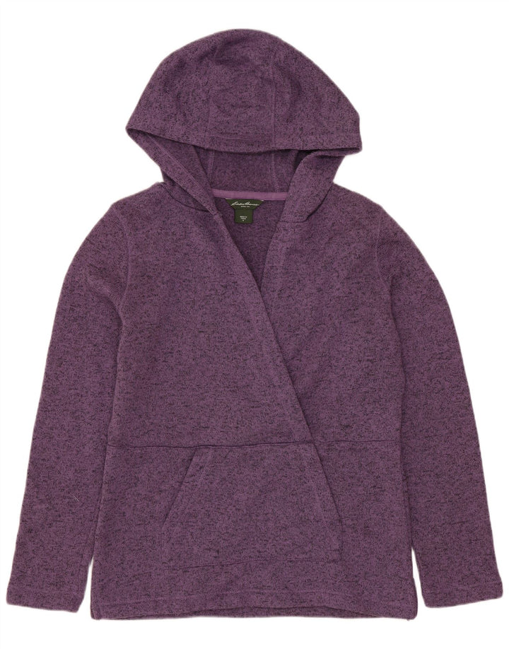 EDDIE BAUER Pulover cu glugă pentru femei UK 14 Poliester cu pături violet mediu
