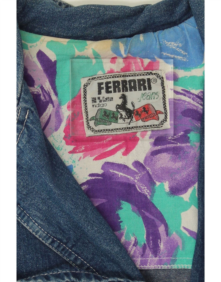 FERRARI Mens Denim Jacket UK 40 Large Blue Cotton Vintage Ferrari and Second-Hand Ferrari from Messina Hembry 