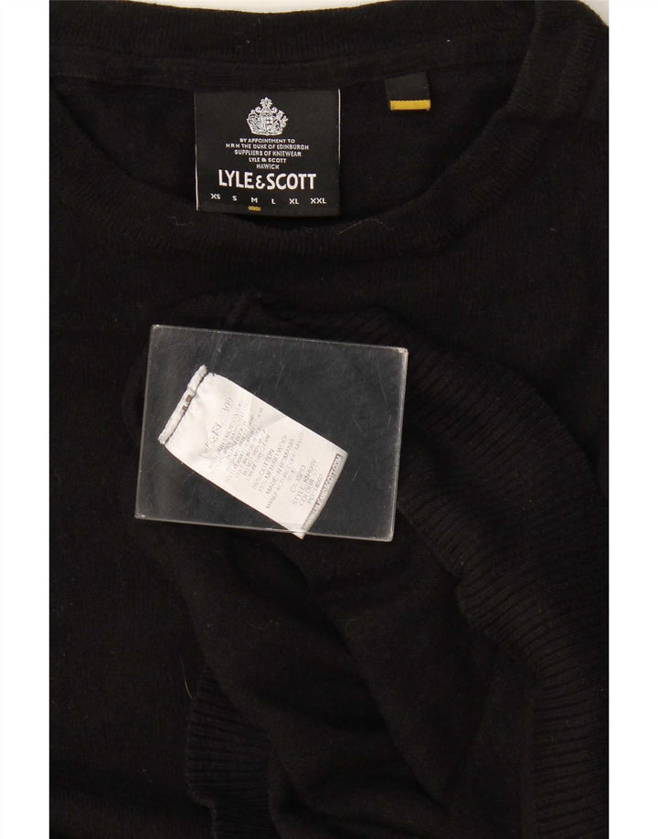 Pulover Lyle & Scott pentru bărbați, cu gât crew, bumbac mediu negru