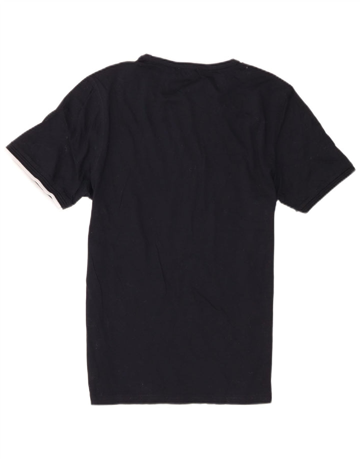 Tricou obișnuit cu mânecă scurtă Reiss pentru bărbați, bumbac mediu negru