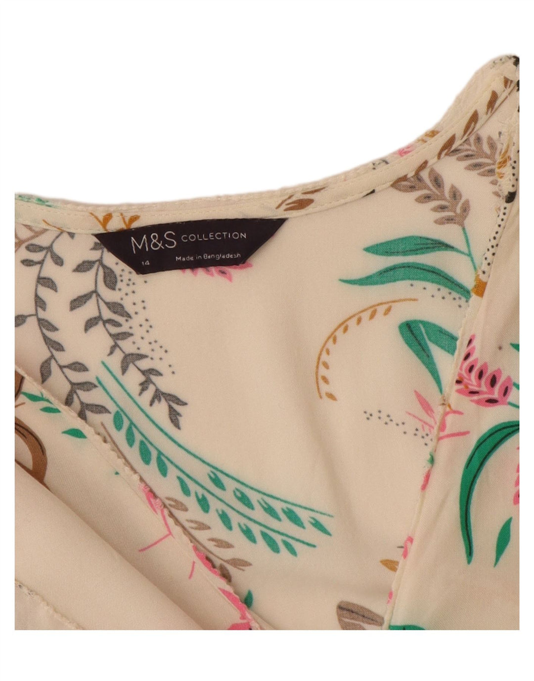 Bluză pentru femei Marks & Spencer UK 14, mare, alb, cu flori