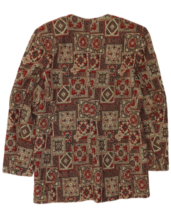 Jachetă vintage pentru femei cu 3 nasturi IT 46 mare maro mozaic acetat