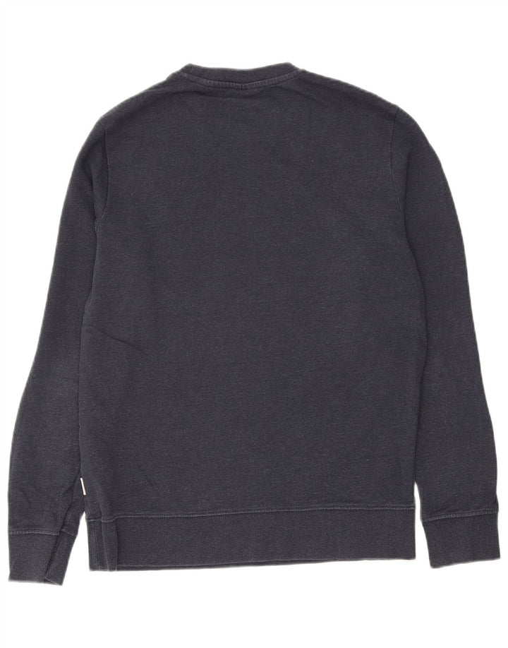 Hanorac cu grafic Jack & Jones pentru bărbați Pulover mediu din bumbac bleumarin