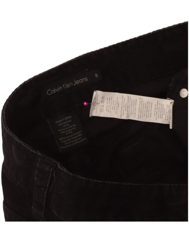 Pantaloni Calvin Klein pentru femei Bootcut din velur US 8 Medium W32 L31 Negru