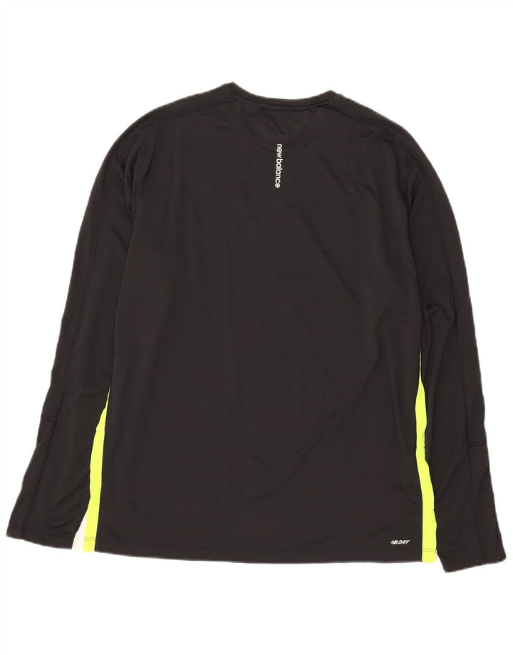 Top pentru bărbați New Balance cu mânecă lungă, mare, negru, colorblock