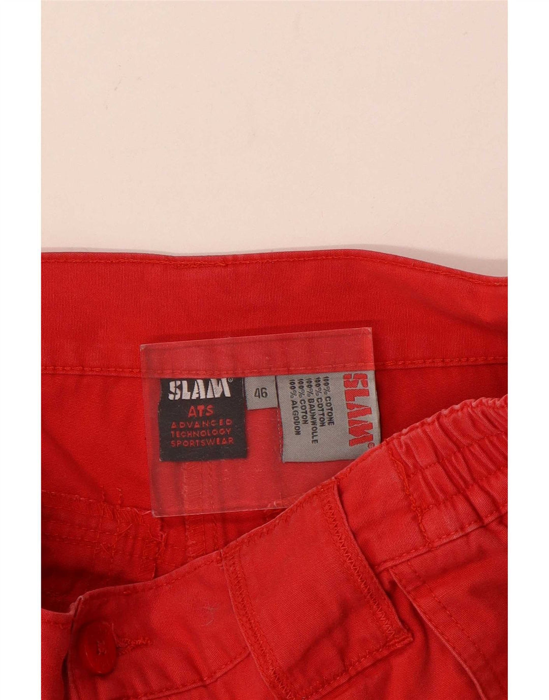 Pantaloni scurți cargo Slam pentru bărbați IT 46 Small W32 Bumbac roșu