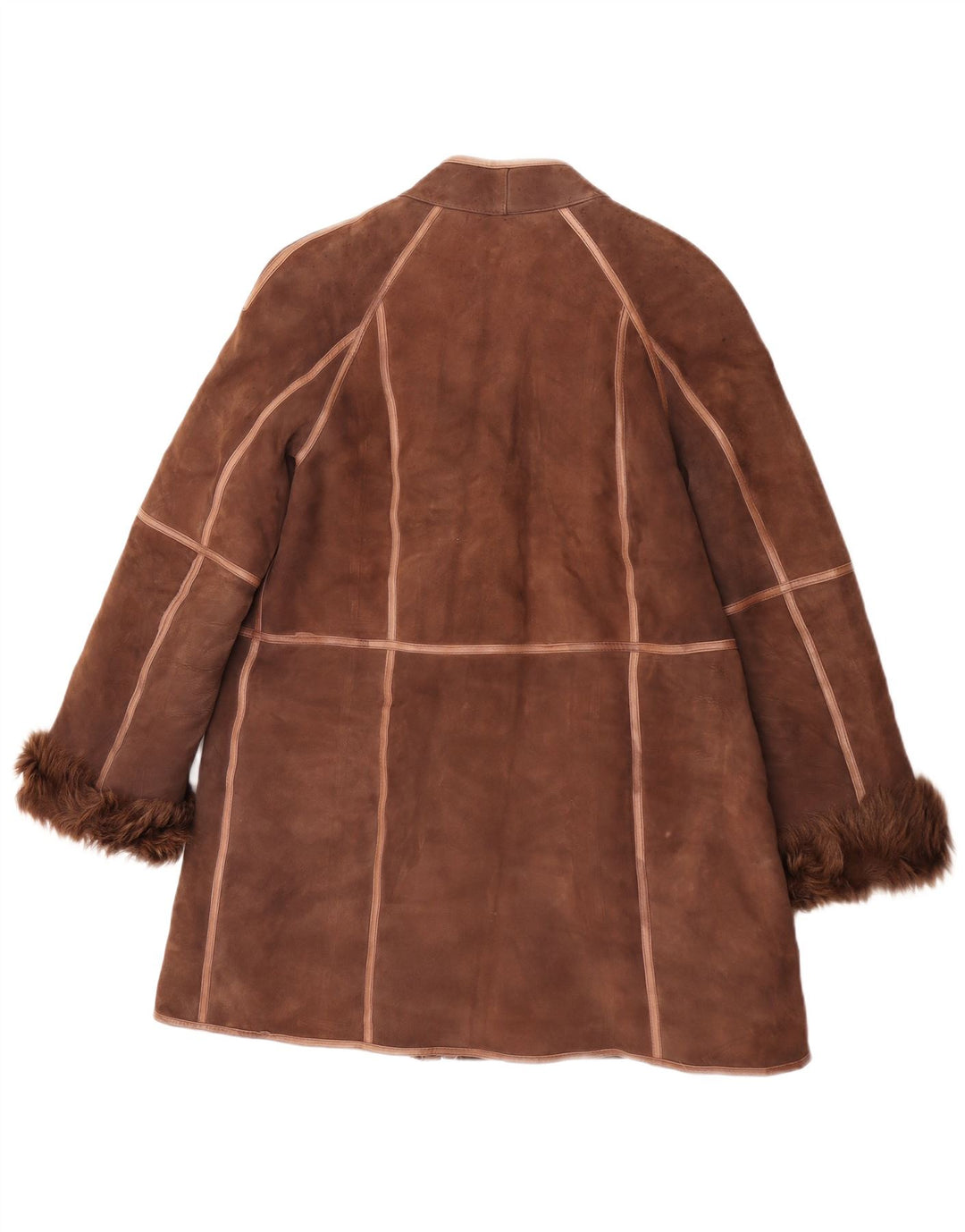 Palton vintage pentru femei din shearling UK 14 maro mediu