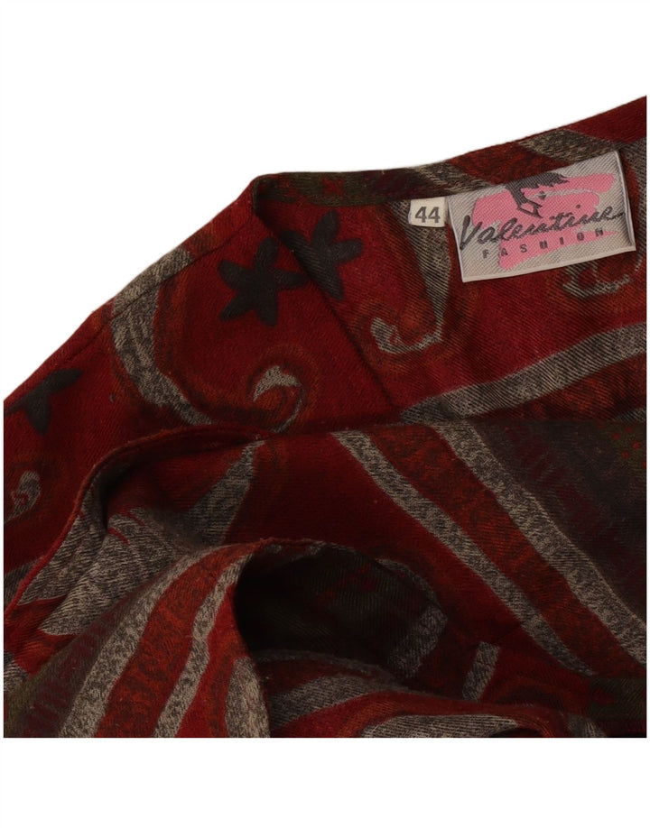 Vestă vintage pentru femei IT 44 Medium Burgundy Paisley Poliester