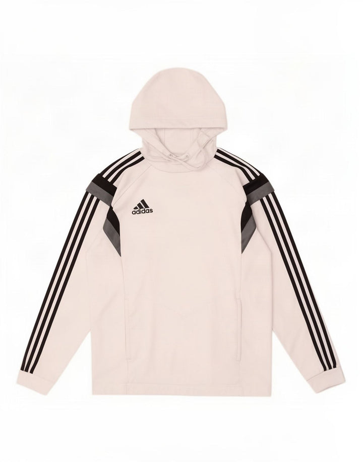 Pulover Adidas pentru bărbați, poliester alb mediu