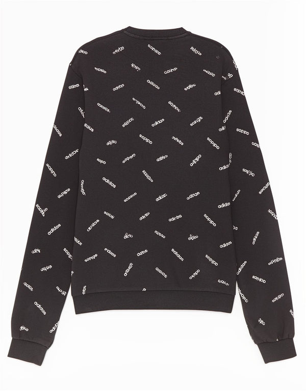 Hanorac grafic pentru bărbați Adidas Jumper mediu din bumbac negru