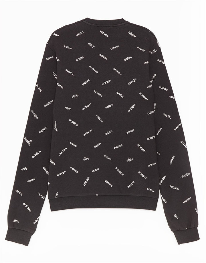 Hanorac grafic pentru bărbați Adidas Jumper mediu din bumbac negru