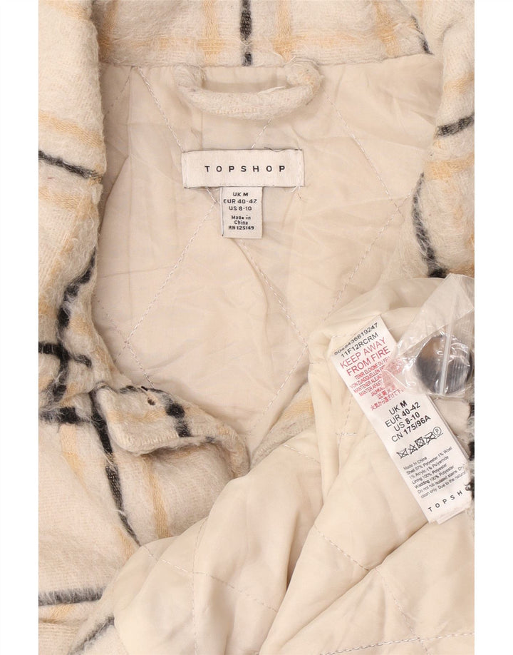 Geacă bomber supradimensionată pentru femei Topshop UK 14 Medium Beige Check Poliester