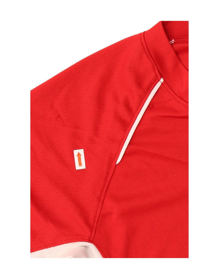 RUSSELL ATHLETIC Boys T-Shirt Top 10-11 Years Medium Red Colourblock