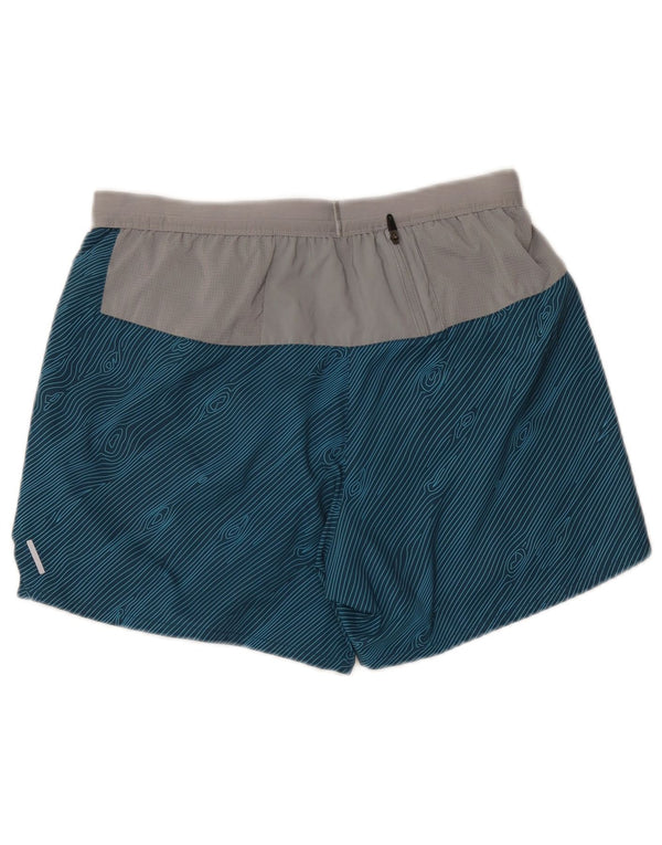 Pantaloni scurți sport Nike Dri Fit pentru femei UK 14 Medium Blue Colorblock Poliester