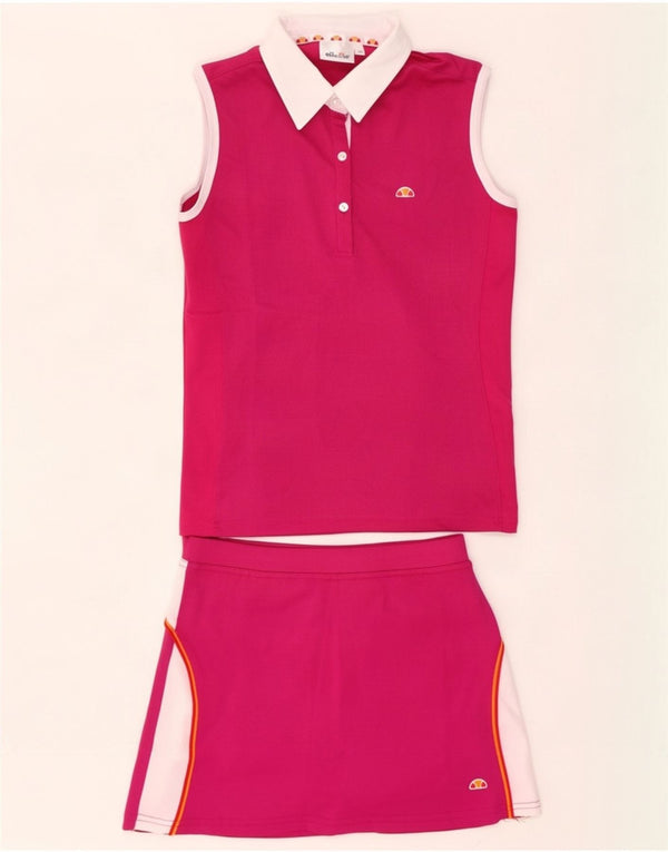 Set 2 piese pentru fete Ellesse, fără mâneci, 12-13 ani, roz, poliester color bloc