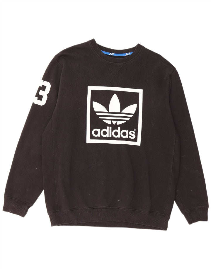 Hanorac grafic pentru bărbați Adidas Jumper mare, negru, bumbac