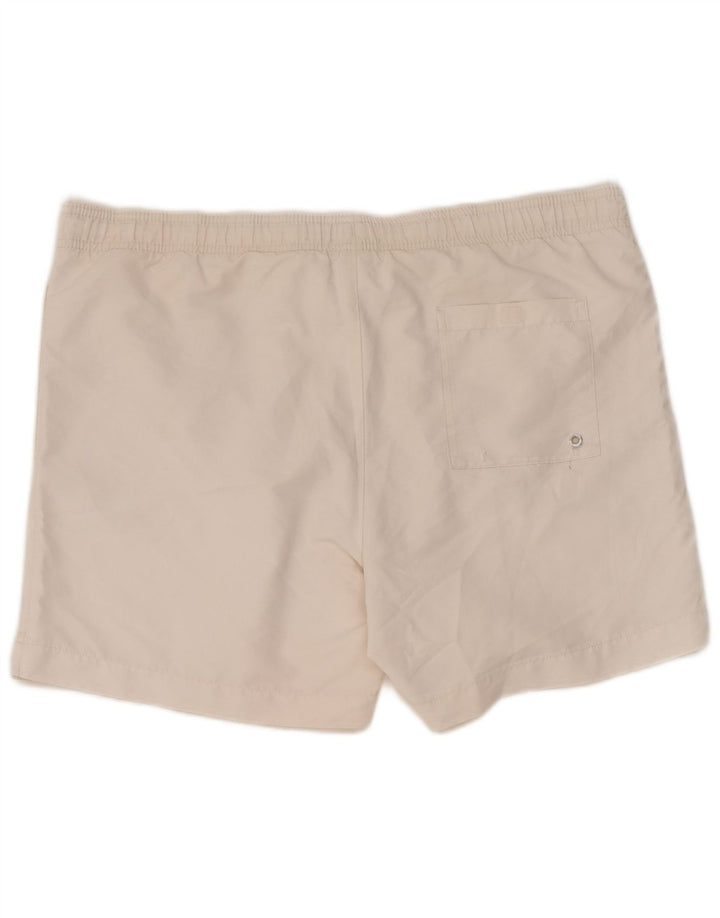 Pantaloni scurți de înot grafic Calvin Klein pentru bărbați, poliester alb mediu