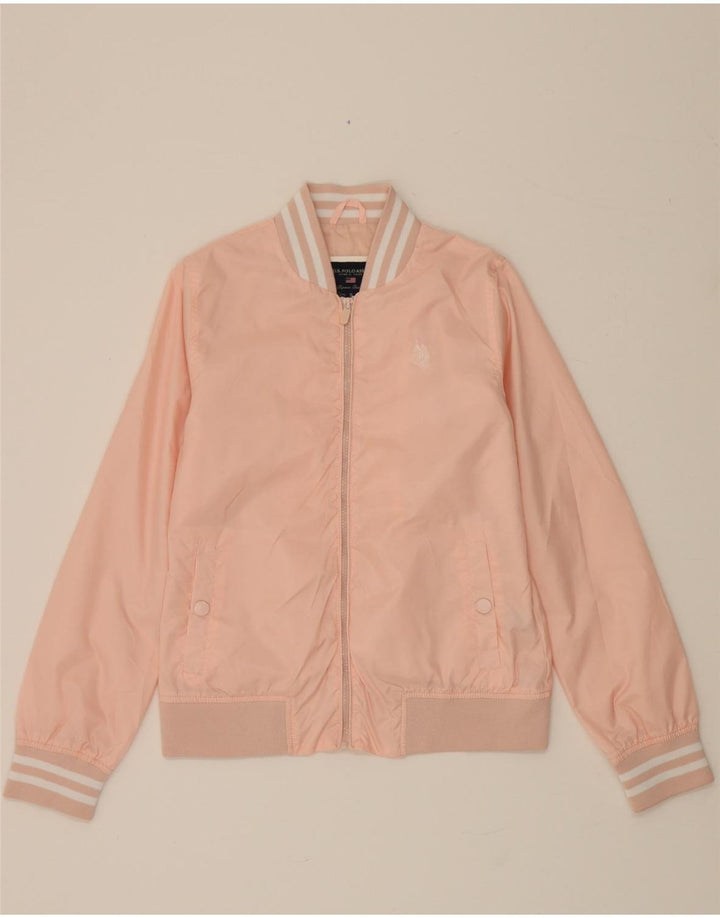 US POLO ASSN Bomber Jacket pentru femei UK 10 Small Pink Poliester