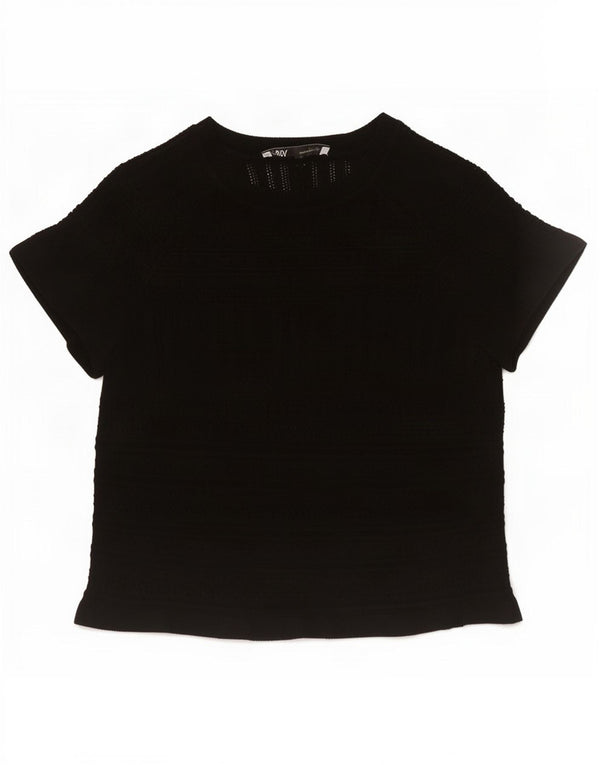 Bluză de tricot crop pentru femei Zara UK 12 Medium Black