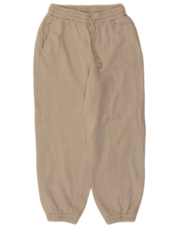 Pantaloni de trening Zara Femei Joggeri UK 12 Bumbac Bej Mediu