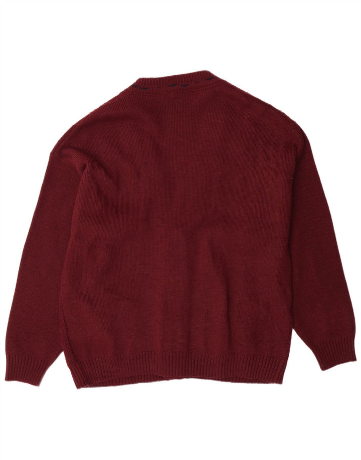 PIMET MAGLIERA Pulover Cardigan Bărbați XL Lână Bordeaux