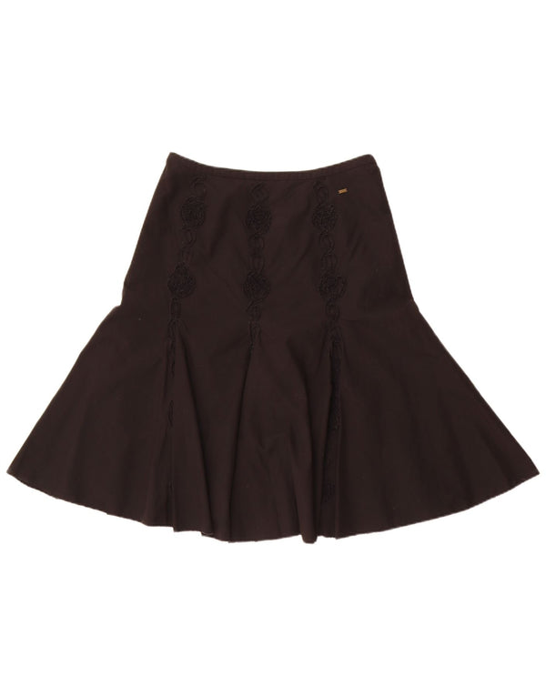 Fusta A-Line pentru femei Tommy Hilfiger US 4 Small W24 Bumbac negru