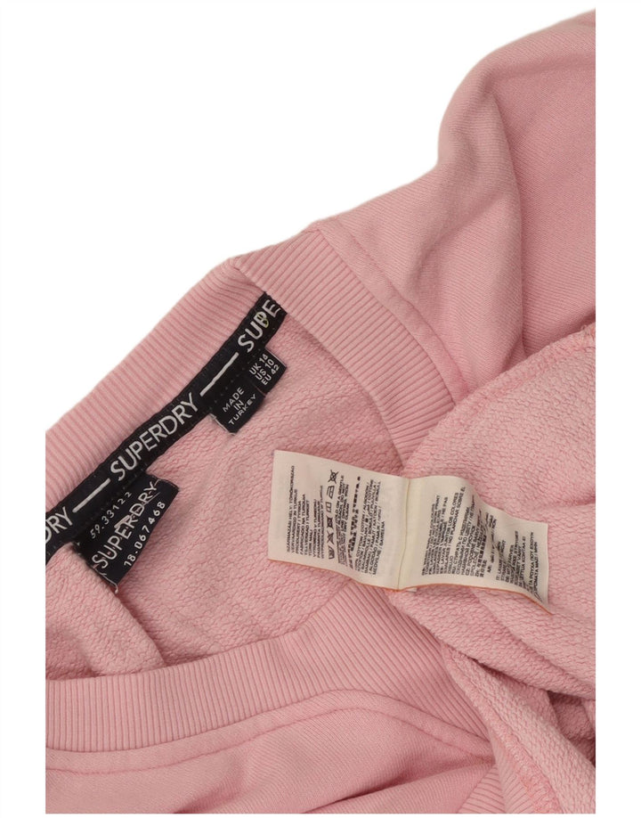 Pulover supradimensionat cu grafic Superdry pentru femei UK 14, mare, roz