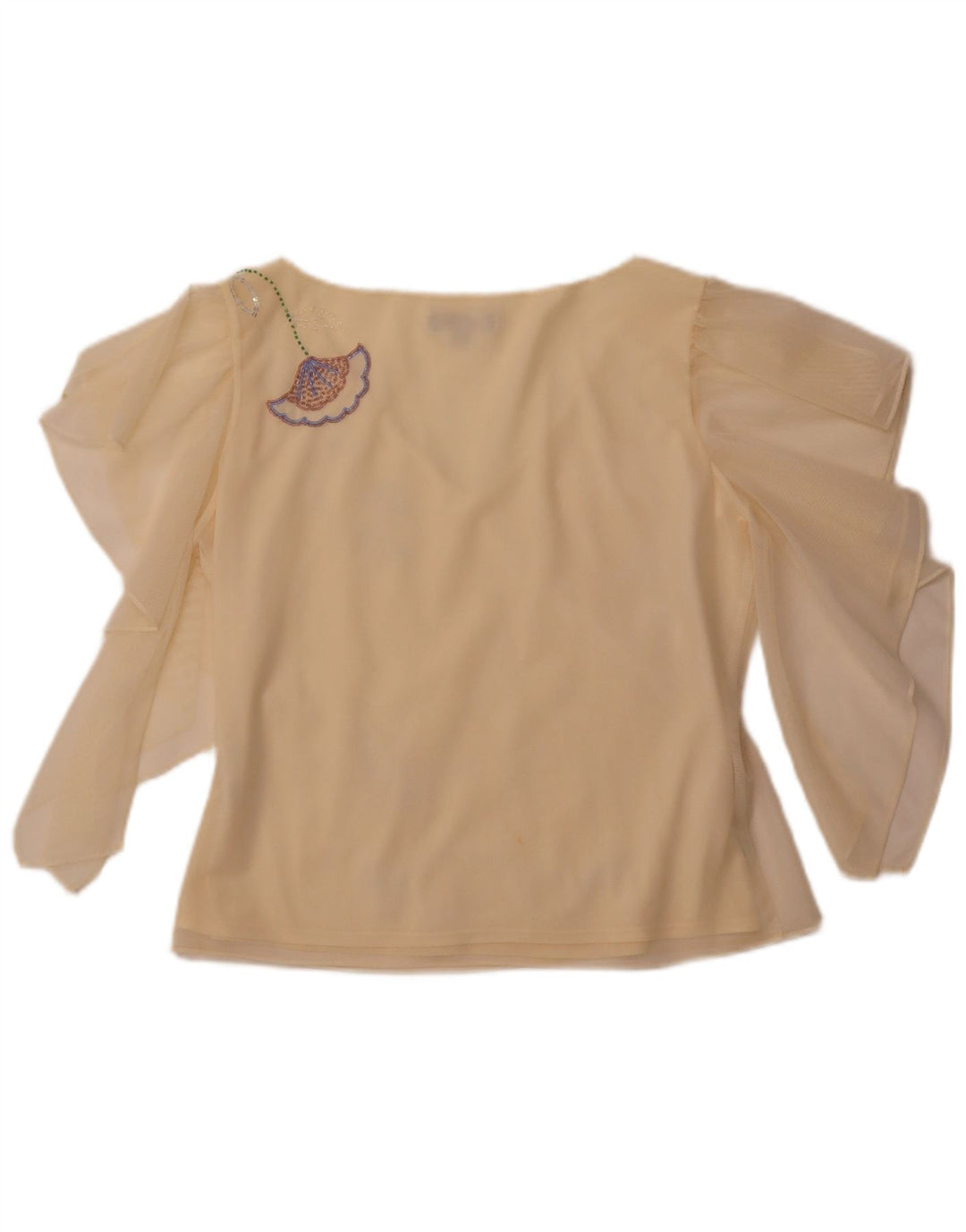 COAST pentru femei Crop See Through Bluze Top UK 16 Poliester galben mare