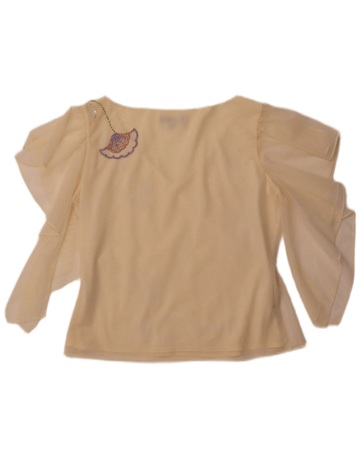 COAST pentru femei Crop See Through Bluze Top UK 16 Poliester galben mare