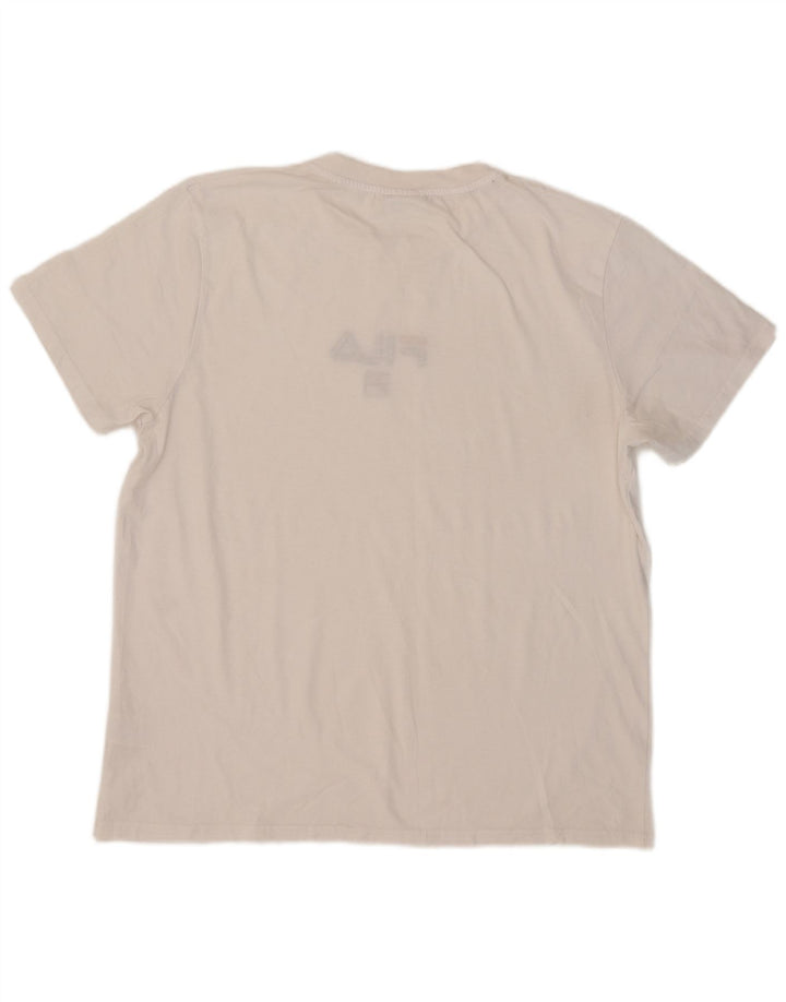 Fila Mens Graphic T-Shirt Top XL White Cotton
