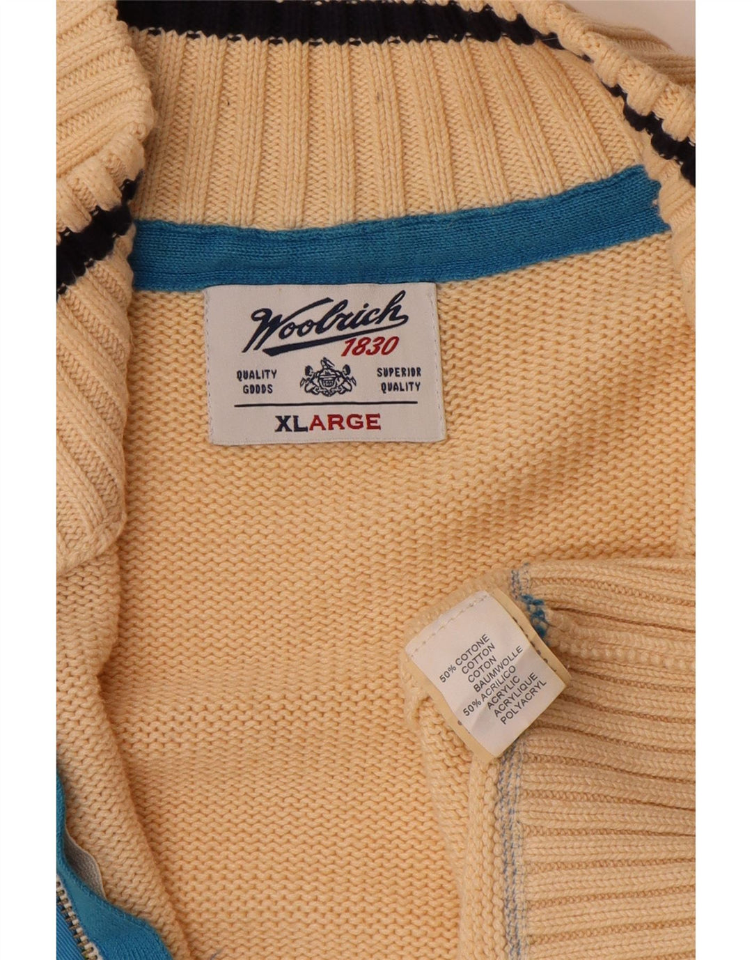 WOOLRICH Pulover cardigan grafic pentru bărbați XL bumbac bej