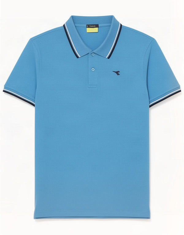 Diadora Mens Polo Shirt Large Blue Bumbac