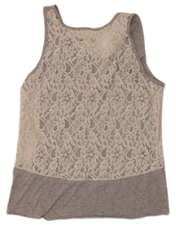 Top cu vestă supradimensionată Gaelle pentru femei US 1 2XS, bumbac cu pete gri