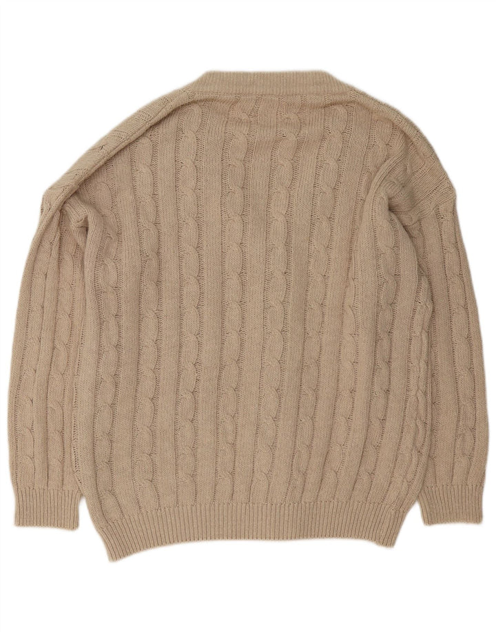 Pulover cardigan pentru bărbați VINTAGE, mare, bej, bumbac