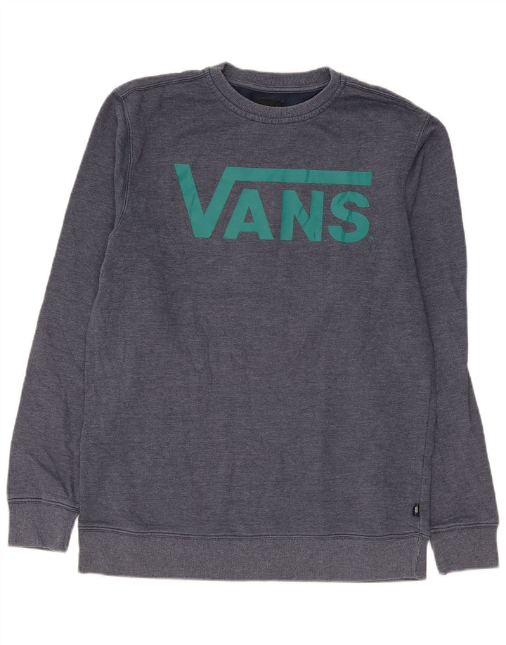 Hanorac grafic pentru bărbați Vans Pulover mediu din bumbac bleumarin
