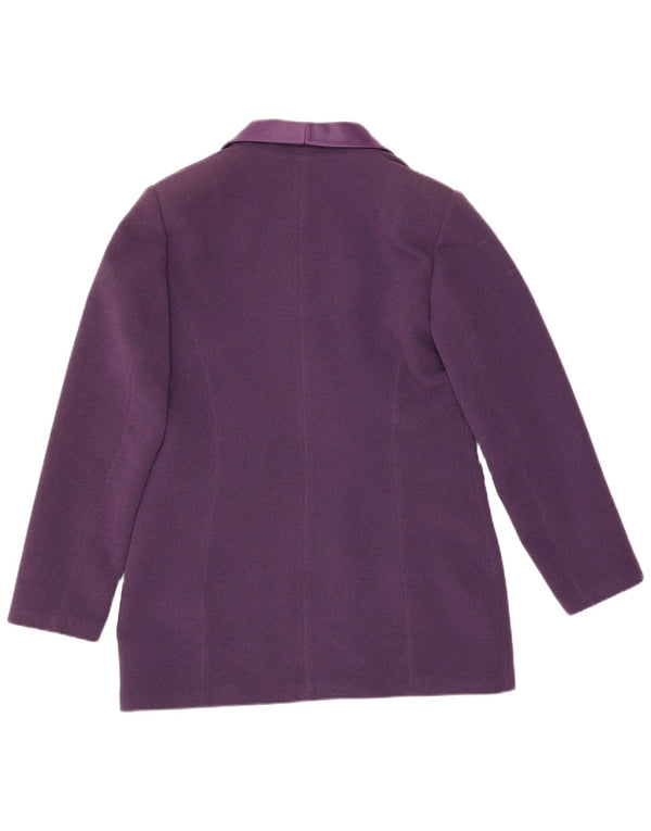 Jachetă vintage pentru femei cu 3 nasturi, UK 12, violet mediu