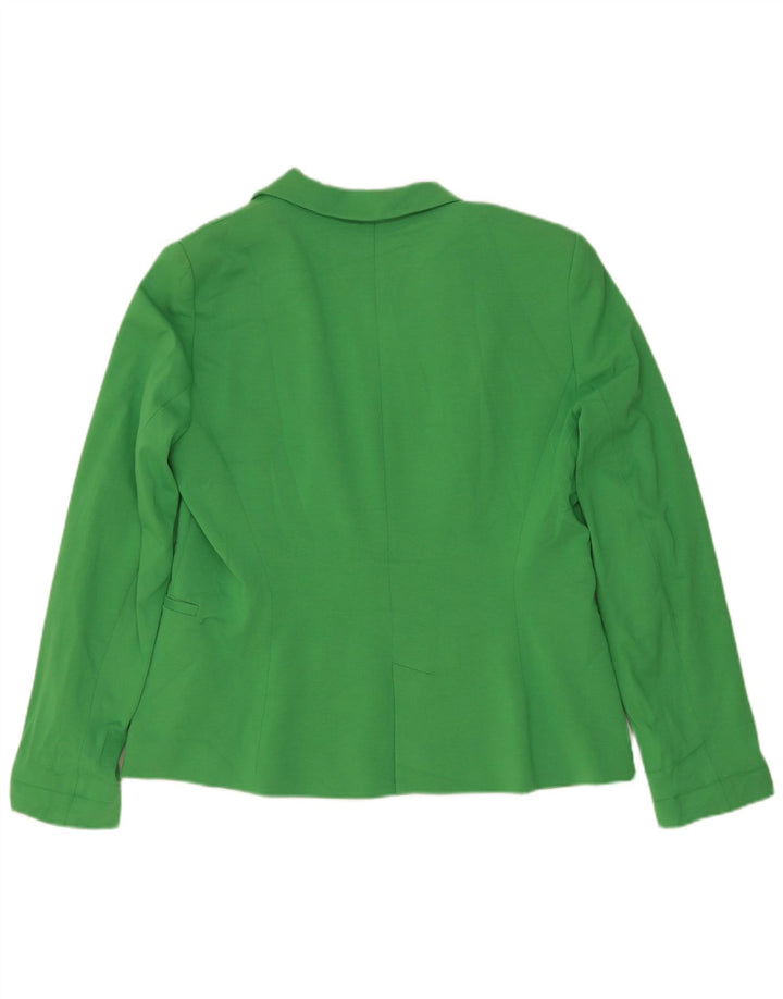 Blazer pentru femei Zara cu 1 nasture, UK 18 XL, bumbac verde