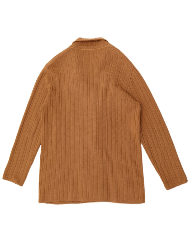 Pulover Cardigan Vintage pentru bărbați la dublu piept IT 50 Lână maro medie