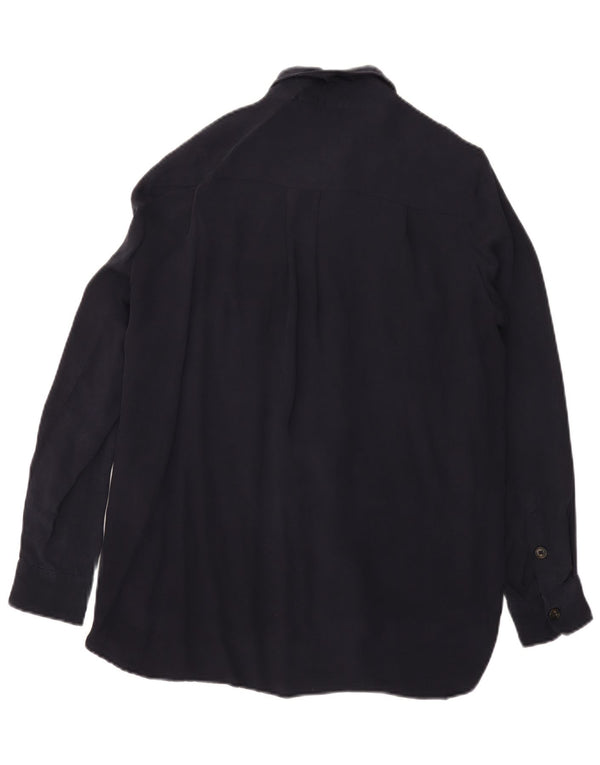 Cămașă Massimo Dutti pentru femei, cu croiala largi, din velur, UK 14 Medium Bleumarin Cupro